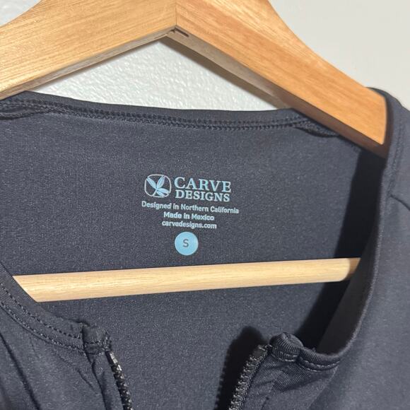 Women's Size S Carve Designs Dawson Rashguard Short Sleeve Quarter Zip Swim Top - Picture 4 of 8